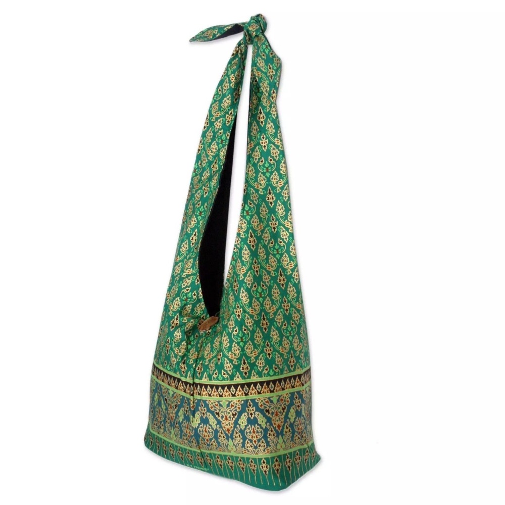 Green and Gold Purse Made in Thailand